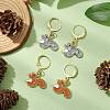 2 Pairs 2 Colors Alloy Enamel Hoop Earrings EJEW-JE06215-2