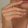 Golden Stainless Steel Heart Pendant Necklace for Women WZ0134-3-3