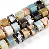 Natural Flower Amazonite Beads Strands G-T140-33-4