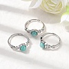 Natural Amazonite Finger Rings RJEW-A084-04P-08-1