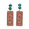 Natural Turquoise with Poplar Wood Big Pendants FIND-Z048-02-1