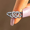 Alloy Rhinestone Plain Band Rings PW-WG28CFB-02-5