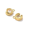 Brass Micro Pave Cubic Zirconia Charms KK-Z128-02G-2