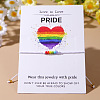 Pride Month Rainbow Glass Seed Bead Braided Bead Bracelets XU2800-2-1