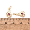Brass Micro Pave Cubic Zirconia Charms CU-K002-42G-M-4