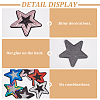 HOBBIESAY 24Pcs 6 Colors Star Cloth Sequin Patches PATC-HY0001-34-4