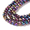 Electroplate Glass Beads Strands GLAA-H021-01B-FP13-5