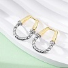 Brass Micro Pave Clear Cubic Zirconia Hoop Earrings EJEW-H158-17A-GP-3