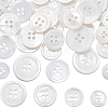 42Pcs 4 Styles 4-Hole Natural Shell Buttons SHEL-BBC0001-16-1