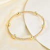 Brass Micro Pave Clear Cubic Zirconia Chain Bracelets for Women BJEW-M047-02G-2