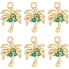 10Pcs Brass Micro Pave Cubic Zirconia Pendants KK-BBC0027-94-1