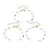 304 Stainless Steel & Faceted Round Gemstone Link Chain Bracelet Making AJEW-JB01346-1