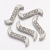 Alloy S-Shape Rhinestone Spacers Bars X-ALRI-H003-1-1