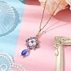 Handmade Glass Seed Beads and Glass Pearl Round Pendants Necklaces NJEW-MZ00057-02-2