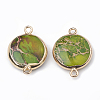 Electroplate Natural Regalite/Imperial Jasper/Sea Sediment Jasper Links connectors G-S329-020A-1