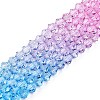 Gradient Color Baking Painted Glass Bead Strands DGLA-A039-T4mm-A06-4