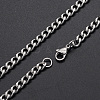 Men's 201 Stainless Steel Cuban Link Chain Necklaces NJEW-T012-04A-46-S-1