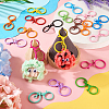  30Pcs 15 Colors Spray Painted Iron Key Rings DIY-TA0005-76-17