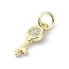 Brass Micro Pave Claer Cubic Zirconia Charms KK-H475-50G-01-2