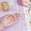 100Pcs 4 Style Alloy Open Back Bezel Rectangle & Ring Pendants FIND-GA0006-70-3