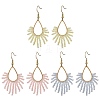 Stainless Steel with Glass Seed Beads Dangle Earrings EJEW-MZ00826-2