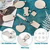 Cheriswelry 32Pcs 8 Style 201 Stainless Steel Stamping Blank Tag Pendants STAS-CW0001-10-5