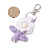 4Pcs 4 Colors Flower Woven Cotton Pendant Decorations HJEW-JM02823-3