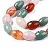 Natural Green Aventurine & Rose Quartz & Red Agate Beads Strands G-S364-093-3