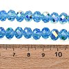 Electroplate Transparent Glass Beads Strands EGLA-A046-01C-16-4