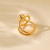 Round Beaded Brass Adjustable Finger Rings FS-WG25FED-01-4