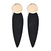 Brass Resin Teardrop Stud Earrings for Women EJEW-U030-01G-03-1