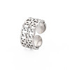 Non-Tarnish 304 Stainless Steel Curb Chain Open Cuff Ring for Women RJEW-S405-162P-3