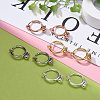 8Pcs 4 Colors Brass Clip-on Hoop Earring Converters Findings KK-ZZ0001-12-4