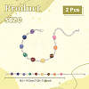 2Pcs Round Natural Mixed Gemstone Beads Bracelets for Women BJEW-UN00018-3