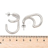 304 Stainless Steel Two-layer C-Shaped Stud Earrings EJEW-Z098-18P-5