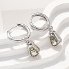 Brass Cubic Zirconia Hoop Earrings EJEW-Q015-02P-B-5