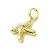 Rack Plating Brass with ABS Plastic Pearl European Dangle Charms KK-G501-02K-G-2