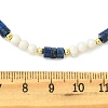 Natural Amethyst & Lapis Lazuli  & Synthetic Blue Lace Agate Heishi Beads and Natural Cultured Freshwater Pearl Rice Beaded Necklaces for Women NJEW-JN06294-02-4