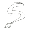 Crystal Cage Holder Necklace NJEW-JN04604-01-5
