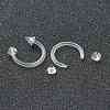 Acrylic Circular/Horseshoe Barbell with Double Pointed End AJEW-P084-03-2