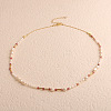 Natural Freshwater Pearl Rice & Natural Rhodonite Faceted Round Beaded Necklaces FS-WG15240-05-1