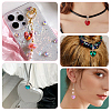 36Pcs 9 Colors Faceted Glass European Dangle Charms PALLOY-PH01654-6