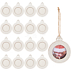 Flat Round Christmas Unfinished Wooden Mini Hanging Photo Frame for Children HJEW-WH0036-122-1