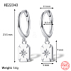 Anti-Tarnish Rhodium Plated Platinum 925 Sterling Silver Dangle Hoop Earrings for Women GN7396-5-1