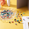 100Pcs 8 Colors Glass Pearl Round Bead Connector Charms FIND-YS0001-21-6