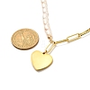Heart Pendent Necklace for Girl Women NJEW-JN03681-5