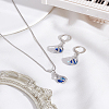 Rhinestone Teardrop Hoop Earrings & Pendant Necklace SJEW-LP0001-62B-3