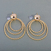 Triple Ring Brass Stud Earrings EE6094-2