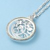 Alloy Flower & Glass Magnifying Pendant Necklace for Women MAGL-PW0001-01S-3