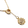 Brass Micro Pave Clear Cubic Zirconia Lariat Necklaces NJEW-JN03010-02-1